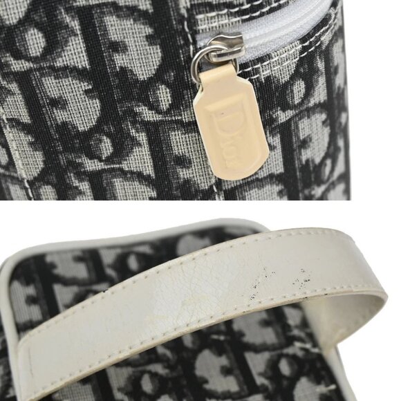 CHRISTIAN DIOR Trotter Pattern Hand Bag Coating Canvas Patent Leather - Picture 7 of 16